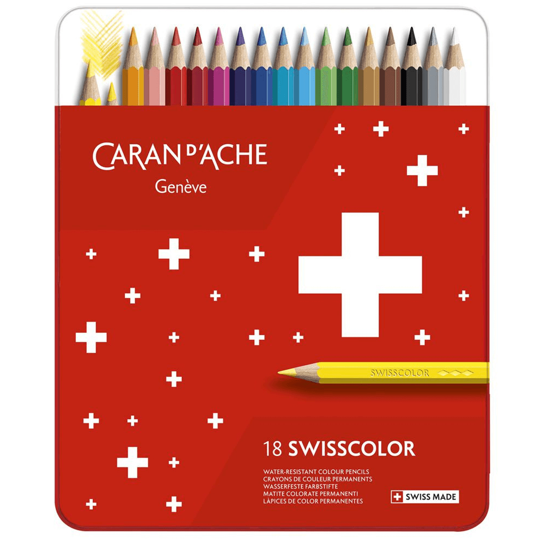Lápis de Cor Swisscolor Caran D'Ache 18 Cores